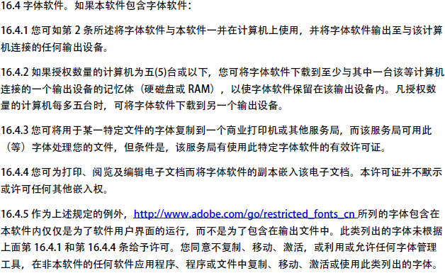 Adobe InDesign CS5.5 License Agreements about Fonts