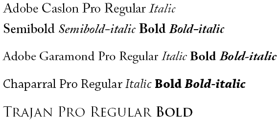 Adobe English Fonts